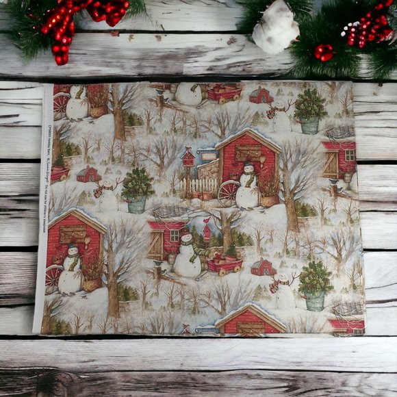 Susan Winget Holiday Barn Fat Quarter Fabric 100% Cotton 18" x 21" Minimum Cut - Picture 1 of 5